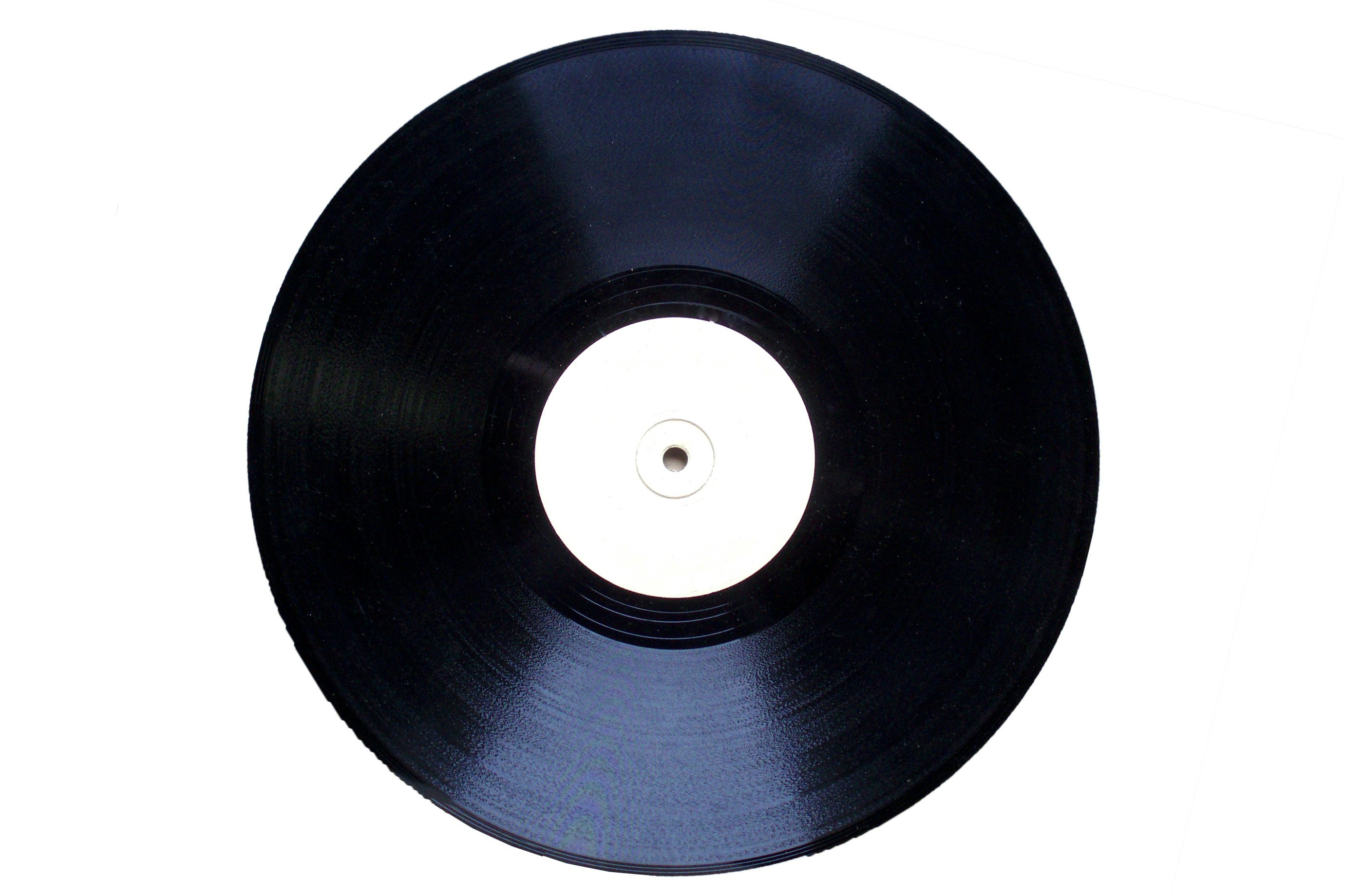 A blank record on a white surface.